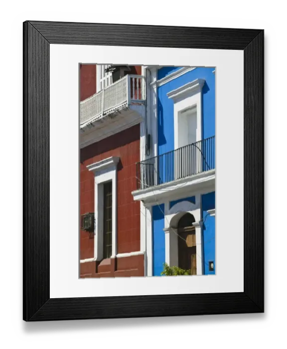 Framed Print : Mexico, Sinaloa State, Mazatlan. Old Mazatlan Buildings  /  Venus Street
