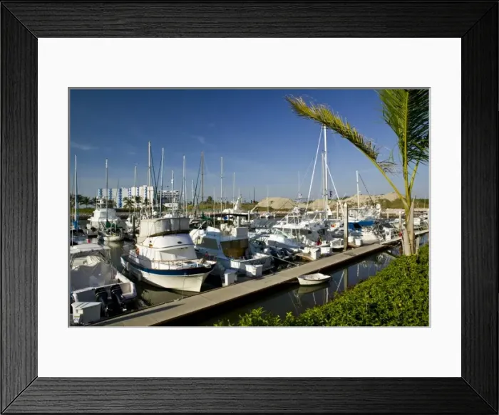 Framed Print : Mexico, Sinaloa State, Mazatlan. Marina Mazatlan