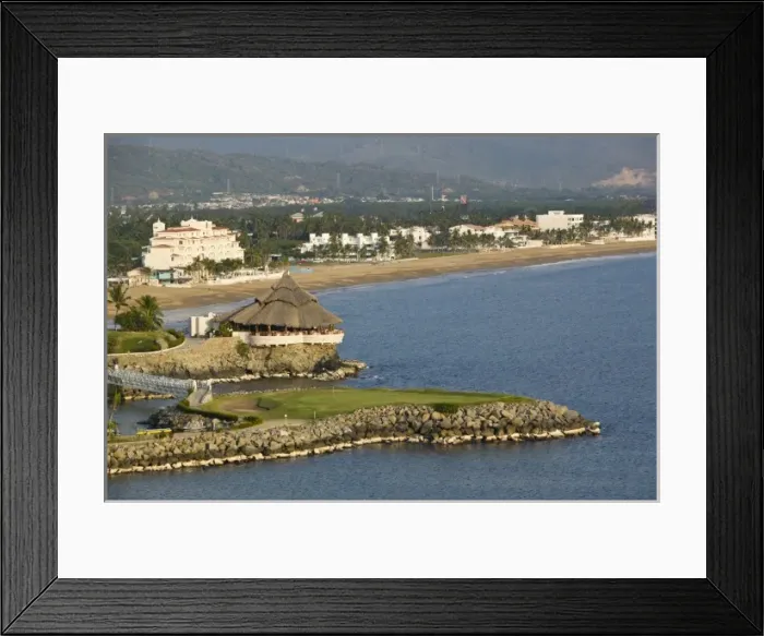 Framed Print : Mexico, Colima, Manzanillo. Playa Las Hadas  /  Barcelo Karmina Place Hotel Golf Course