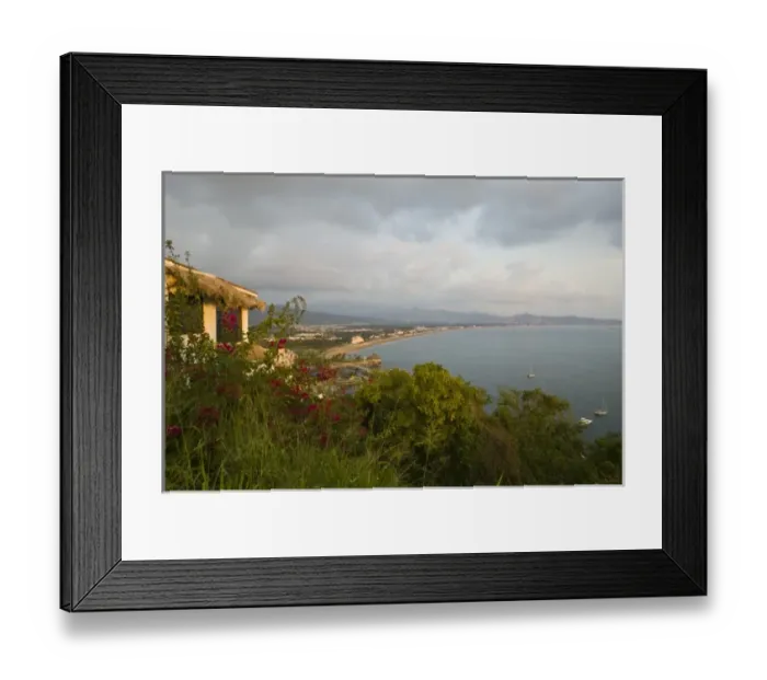 Framed Print : Mexico, Colima, Manzanillo. Playa Salagua / overview of Manzanillo Bay / Sunset Framed Print : Mexico, Colima, Manzanillo. Playa Salagua / overview of Manzanillo Bay / Sunset