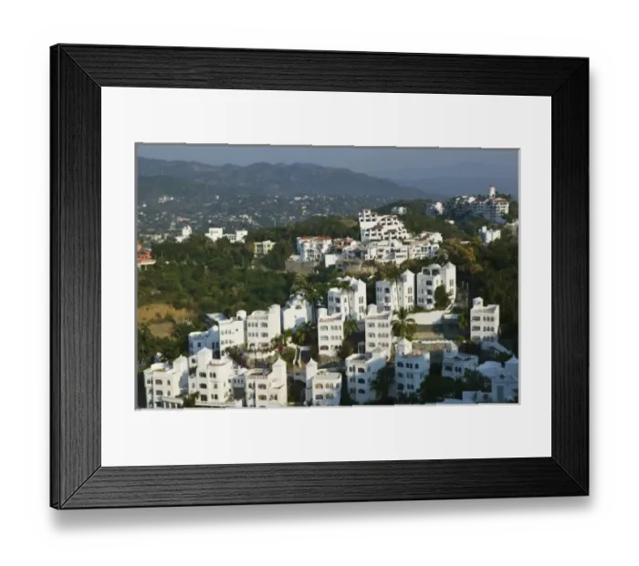 Framed Print : Mexico, Colima, Manzanillo. Peninsula de Santiago Condominiums / Morning Framed Print : Mexico, Colima, Manzanillo. Peninsula de Santiago Condominiums / Morning