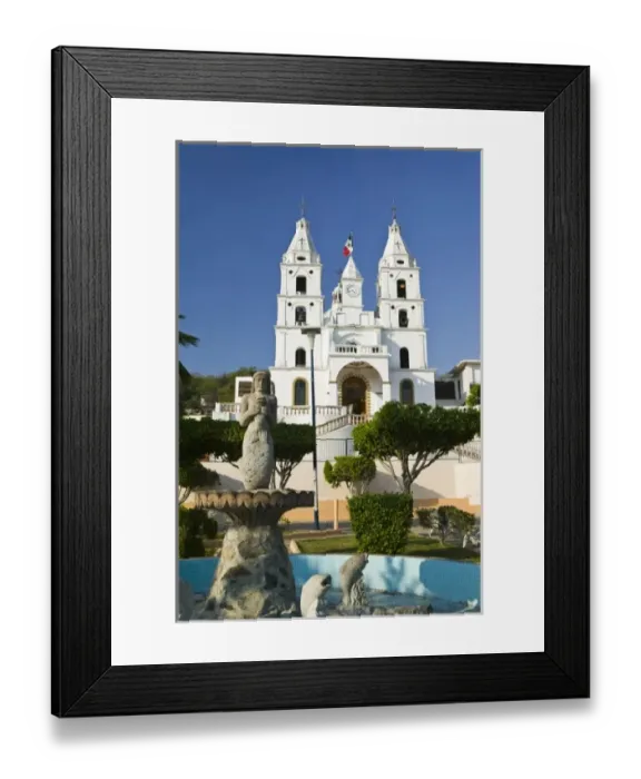 Framed Print : Mexico, Jalisco, Cihuatlan. Town Church Exterior Framed Print : Mexico, Jalisco, Cihuatlan. Town Church Exterior