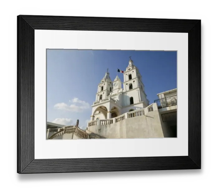 Framed Print : Mexico, Jalisco, Cihuatlan. Town Church Exterior Framed Print : Mexico, Jalisco, Cihuatlan. Town Church Exterior