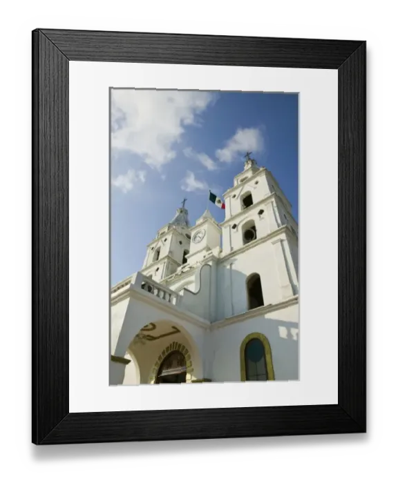 Framed Print : Mexico, Jalisco, Cihuatlan. Town Church Exterior Framed Print : Mexico, Jalisco, Cihuatlan. Town Church Exterior