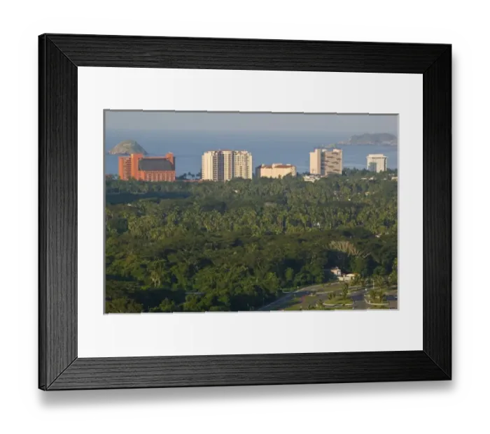 Framed Print : Mexico, Guerrero, Ixtapa. Ixtapa Hotels from the Mirador / Morning Framed Print : Mexico, Guerrero, Ixtapa. Ixtapa Hotels from the Mirador / Morning