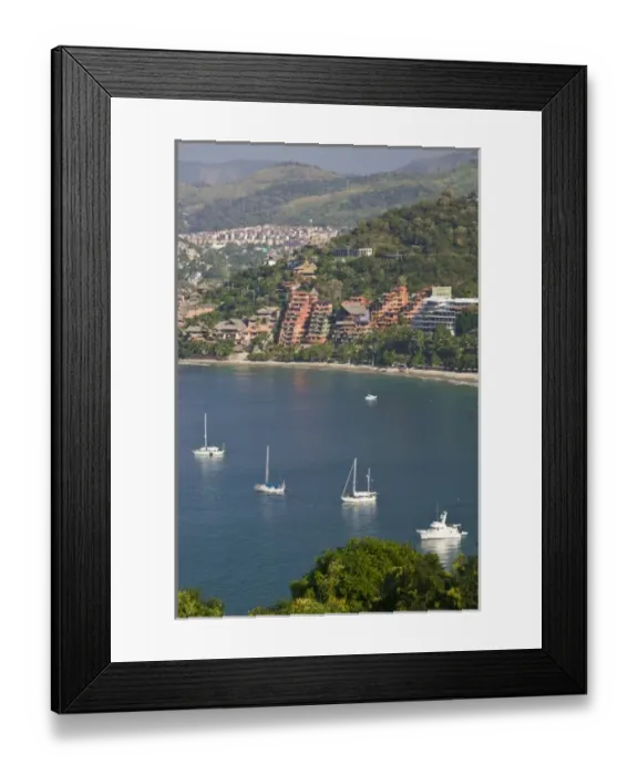 Framed Print : Mexico, Guerrero, Zihuatanejo. Playa La Ropa- High Vantage View Morning Framed Print : Mexico, Guerrero, Zihuatanejo. Playa La Ropa- High Vantage View Morning