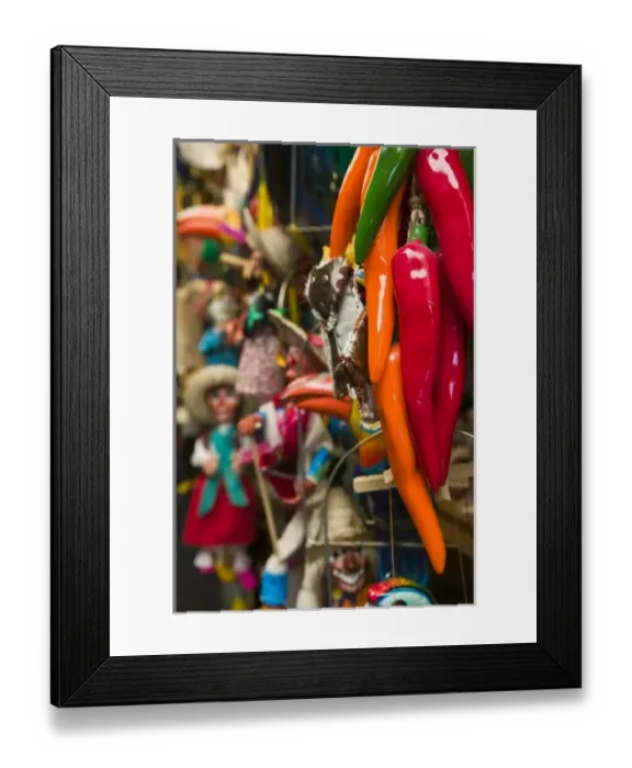 Framed Print : Mexico, Guerrero, Zihuatanejo. Tourist Market- Chili Pepper Toys Framed Print : Mexico, Guerrero, Zihuatanejo. Tourist Market- Chili Pepper Toys