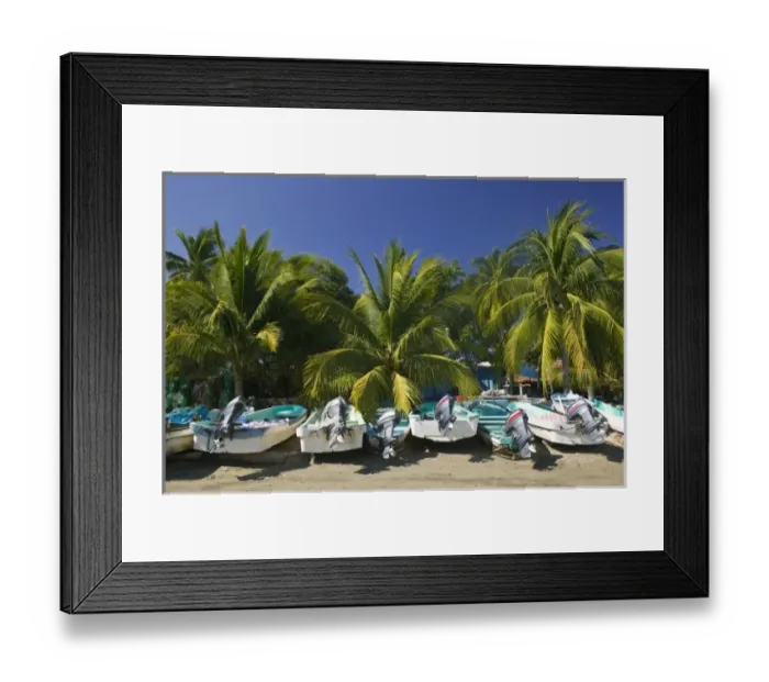 Framed Print : Mexico, Guerrero, Zihuatanejo. Fishing Boats on Playa Municipal Beach Framed Print : Mexico, Guerrero, Zihuatanejo. Fishing Boats on Playa Municipal Beach