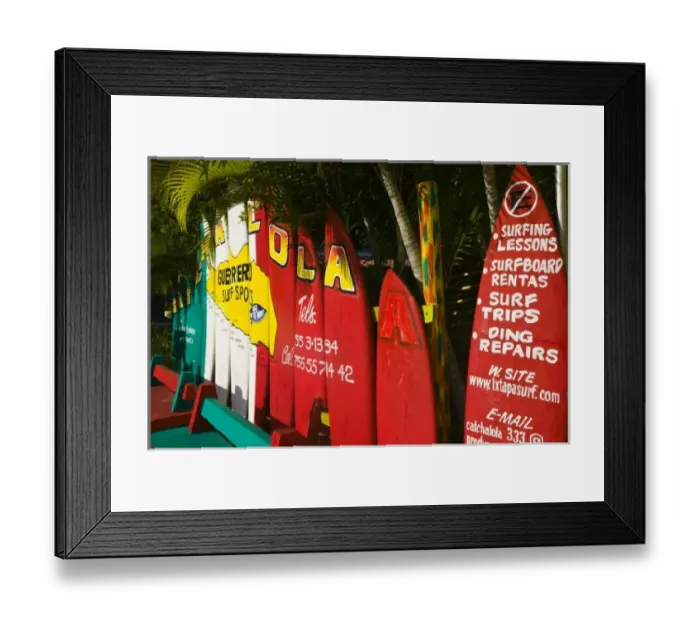 Framed Print : Mexico, Guerrero, Ixtapa. Catcha La Ola Surf Shop Sign Framed Print : Mexico, Guerrero, Ixtapa. Catcha La Ola Surf Shop Sign