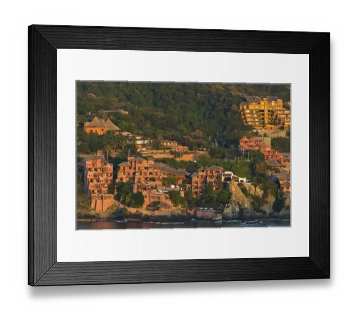Framed Print : Mexico, Guerrero, Zihuatanejo. Sunset View towards Playa La Ropa