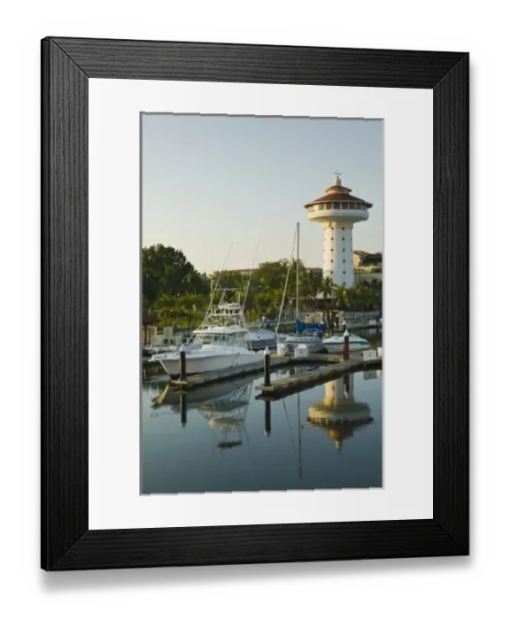 Framed Print : Mexico, Guerrero, Ixtapa. Marina Ixtapa / Morning Framed Print : Mexico, Guerrero, Ixtapa. Marina Ixtapa / Morning