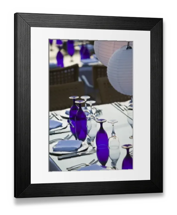 Framed Print : Mexico, Guerrero, Ixtapa. Playa del Palmar / Beachside Cafe / Outdoor Dining Table Framed Print : Mexico, Guerrero, Ixtapa. Playa del Palmar / Beachside Cafe / Outdoor Dining Table