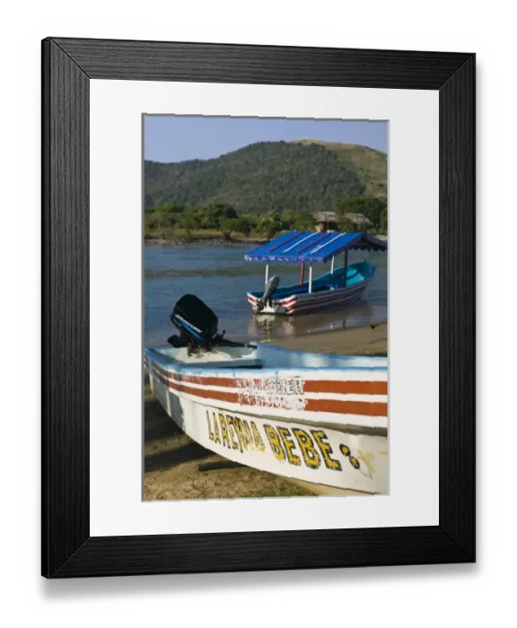 Framed Print : Mexico, Guerrero, Barra de Potosi. Fishing Boat Framed Print : Mexico, Guerrero, Barra de Potosi. Fishing Boat