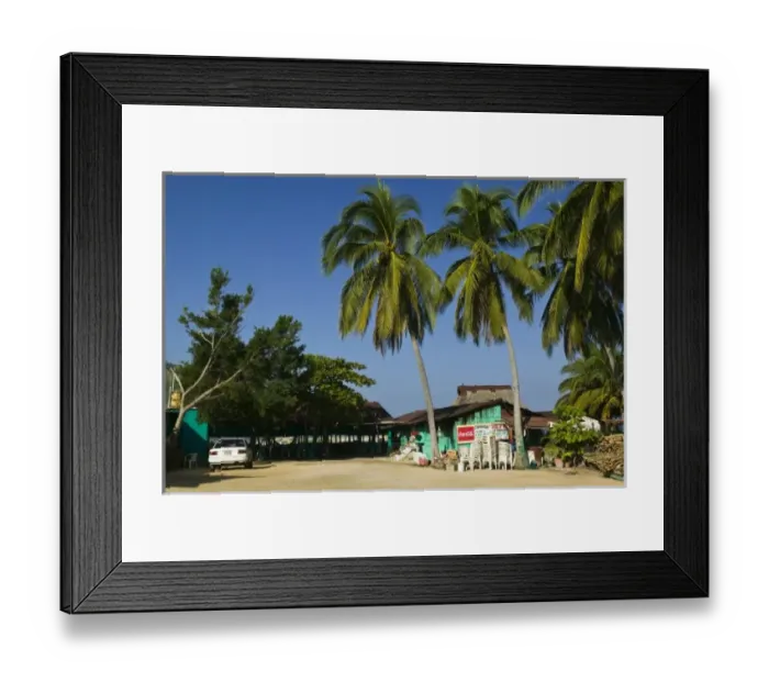 Framed Print : Mexico, Guerrero, Barra de Potosi. Restaurant Row Framed Print : Mexico, Guerrero, Barra de Potosi. Restaurant Row