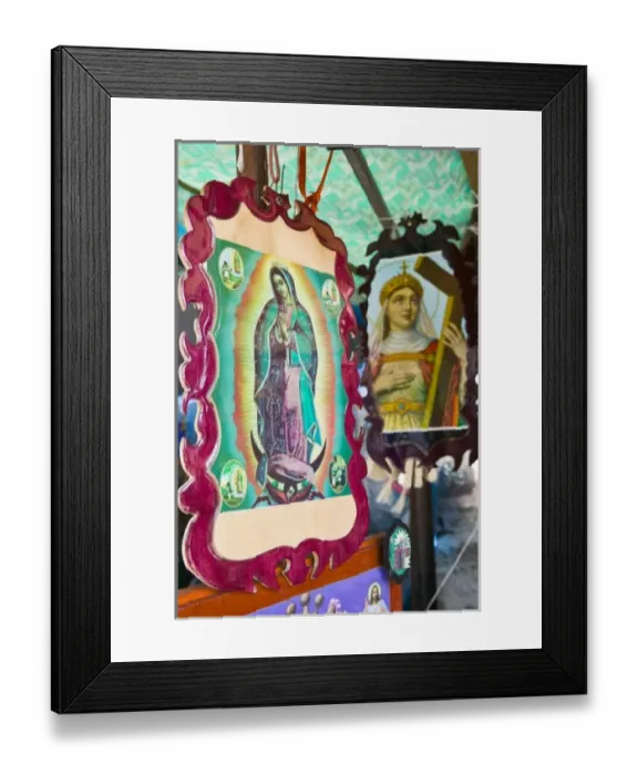 Framed Print : Mexico, Guerrero, Petatlan. Virgin of Guadalupe Art at the Santuario Nacional del