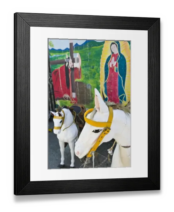 Framed Print : Mexico, Guerrero, Petatlan. Virgin of Guadalupe Art at the Santuario Nacional del