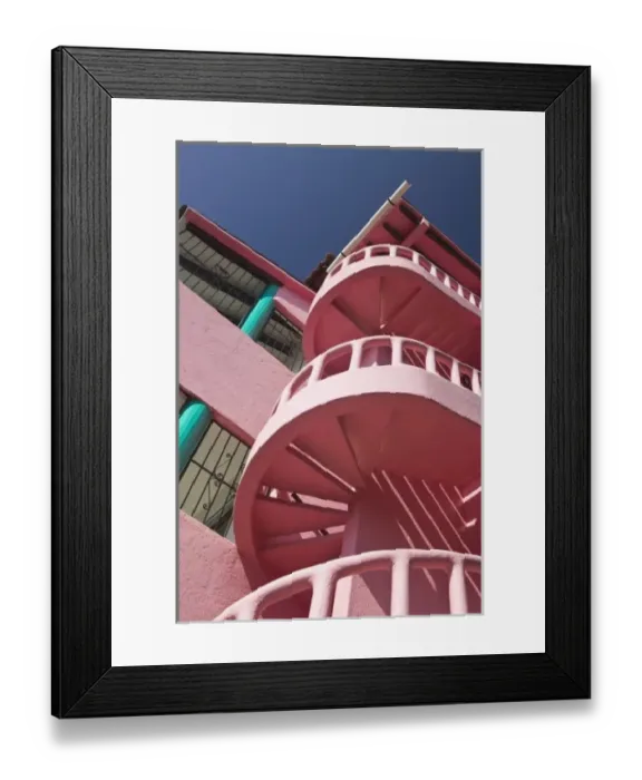 Framed Print : Mexico, Guerrero, Zihuatanejo. Pink Balcony / Playa Madera Beach Framed Print : Mexico, Guerrero, Zihuatanejo. Pink Balcony / Playa Madera Beach