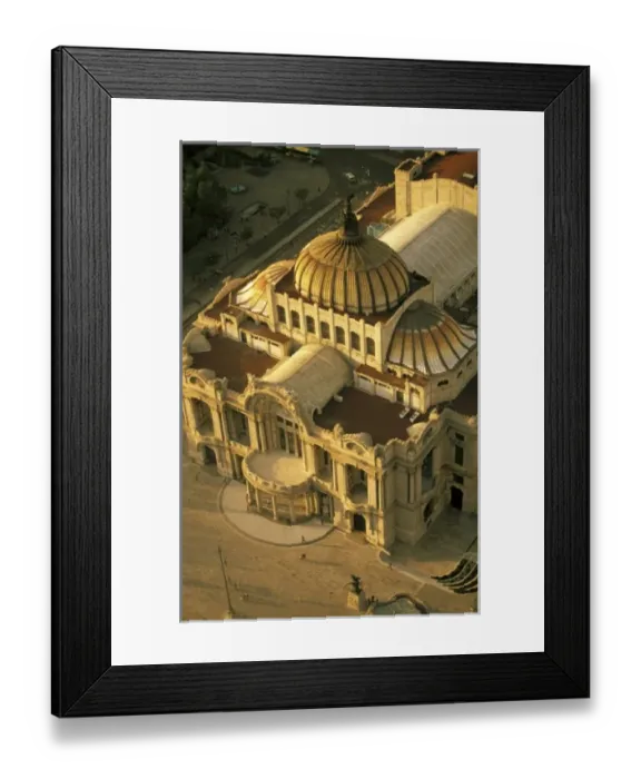 Framed Print : North America, Mexico, Mexico City, Palacio de Bellas Artes. Overhead view at sunset Framed Print : North America, Mexico, Mexico City, Palacio de Bellas Artes. Overhead view at sunset