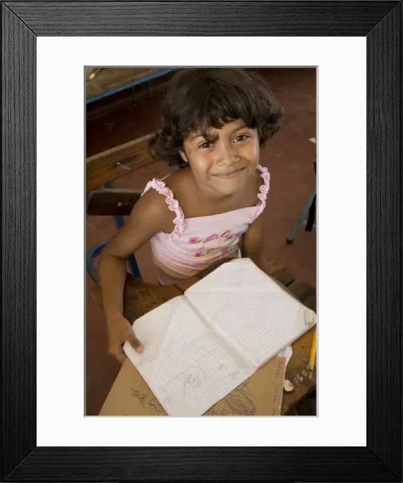 Framed Print : Nicaragua, Granada. Girl in classroom at school in Santa Ana de Malacos. (MR)