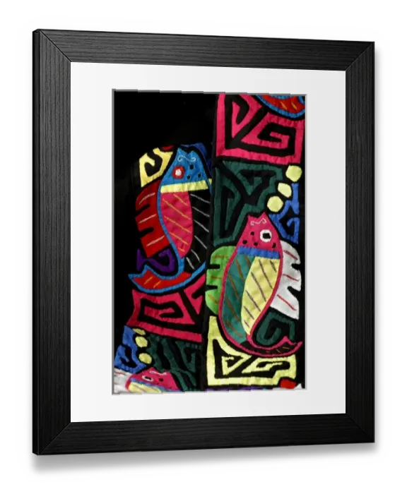 Framed Print : Latin America, Panama, Panamanian arts & crafts. Traditional Kuna Indian handmade textile mola Framed Print : Latin America, Panama, Panamanian arts & crafts. Traditional Kuna Indian handmade textile mola