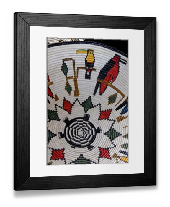 Framed Print : Central America, Panama, Cristobal. Local Embera Indian handicrafts, traditional baskets