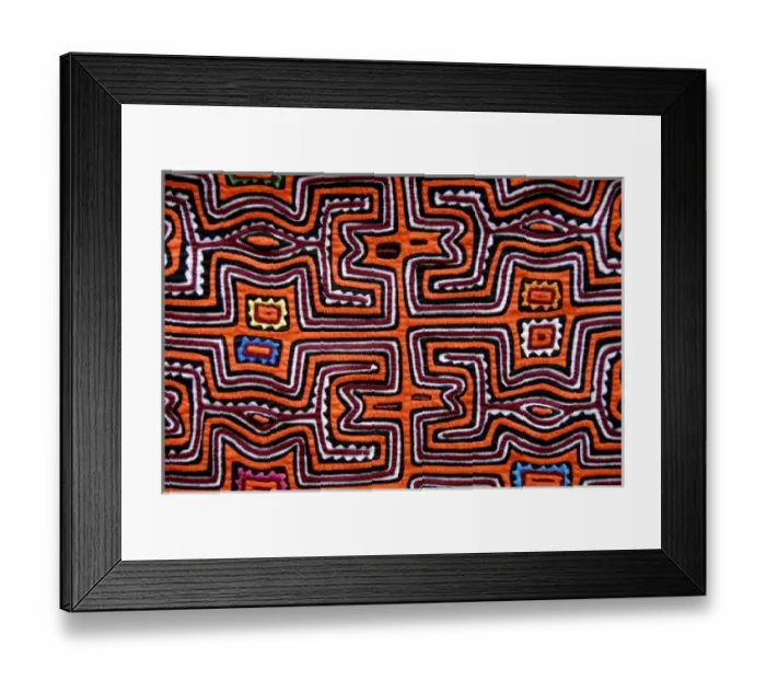 Framed Print : Central America, Panama, San Blas Islands (aka Kuna Yala). Colorful hand stitched Framed Print : Central America, Panama, San Blas Islands (aka Kuna Yala). Colorful hand stitched