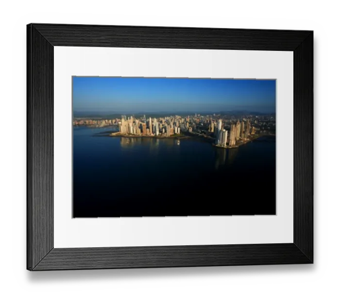 Framed Print : aerial view of Paitilla, the banking district of Panama City, with skyscrapers, Panama Framed Print : aerial view of Paitilla, the banking district of Panama City, with skyscrapers, Panama