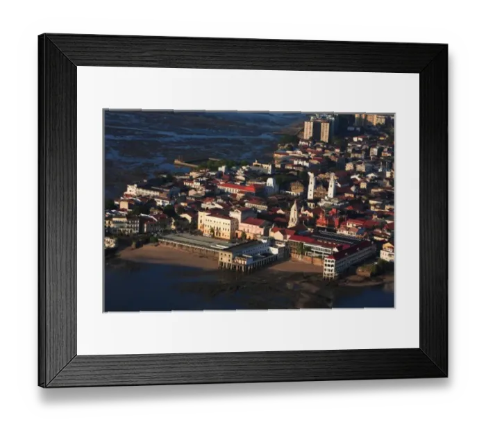 Framed Print : aerial view of Casco Viejo, the old colonial part of Panama City, Panama Framed Print : aerial view of Casco Viejo, the old colonial part of Panama City, Panama