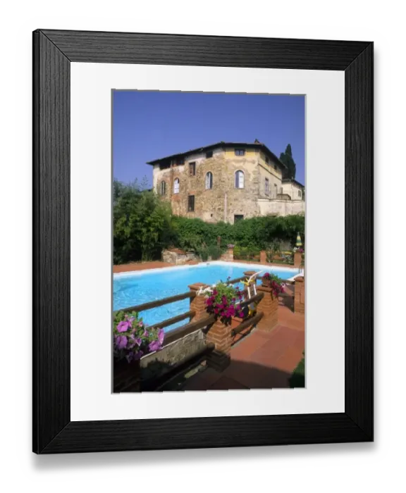 Framed Print : Europe, Italy, Tuscany, Greve, Chianti, Hotel Greve villa and vineyards Framed Print : Europe, Italy, Tuscany, Greve, Chianti, Hotel Greve villa and vineyards