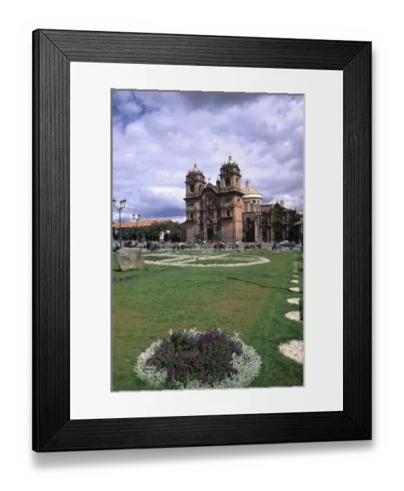 Framed Print : Life in Peru Cuzco garden and flowers of famous Cathedral in Town Square Framed Print : Life in Peru Cuzco garden and flowers of famous Cathedral in Town Square