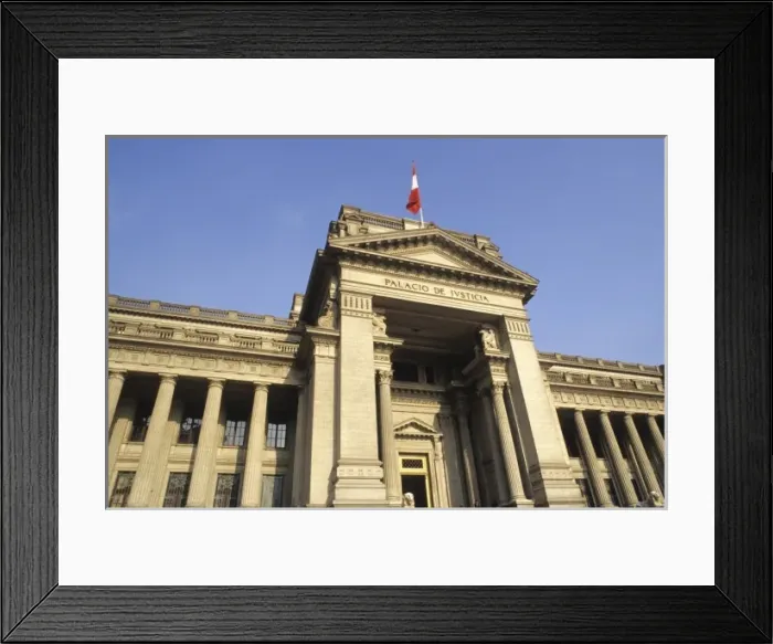 Framed Print : Life in Peru Palace of Justice San Martin Government Square in Lima Peru capital city