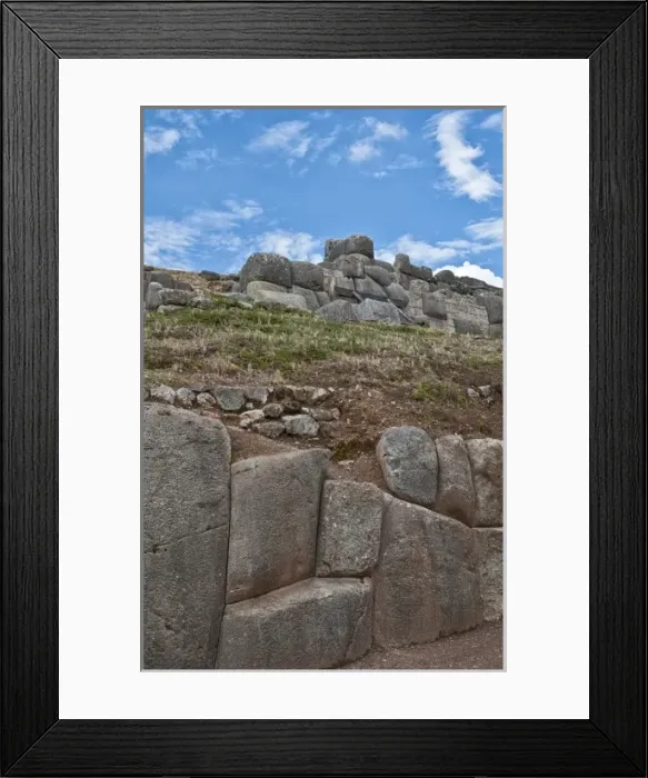 Framed Print : Famous ruins of stones in religious region Saqsayhuaman tourist attration near Cusco Peru Framed Print : Famous ruins of stones in religious region Saqsayhuaman tourist attration near Cusco Peru