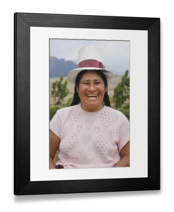 Framed Print : Farming portrait of woman smiling on farm in small town of Chinchero Peru South America Framed Print : Farming portrait of woman smiling on farm in small town of Chinchero Peru South America
