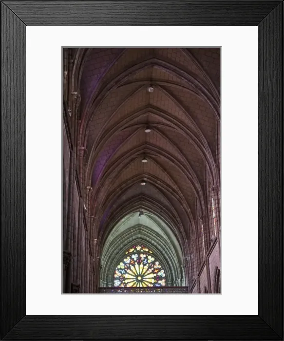 Framed Print : Rose window and arches of La Basilica catholic church in downtown Quito Ecuador Framed Print : Rose window and arches of La Basilica catholic church in downtown Quito Ecuador