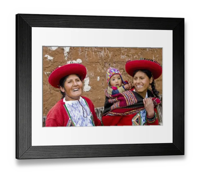 Framed Print : Family with baby in traditional dress in Cusco Cuzco Peru South America (MR)