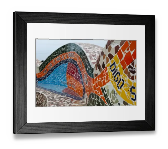 Framed Print : Tile ceramics on bench near ocean at the Love Park in Lima Peru Framed Print : Tile ceramics on bench near ocean at the Love Park in Lima Peru