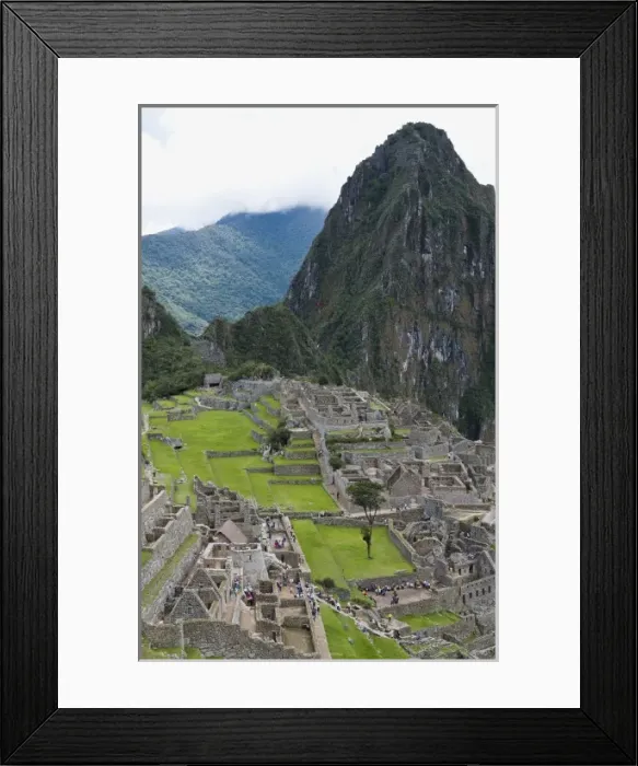 Framed Print : Machu Picchu famous ruins from above in Peru from Inca history