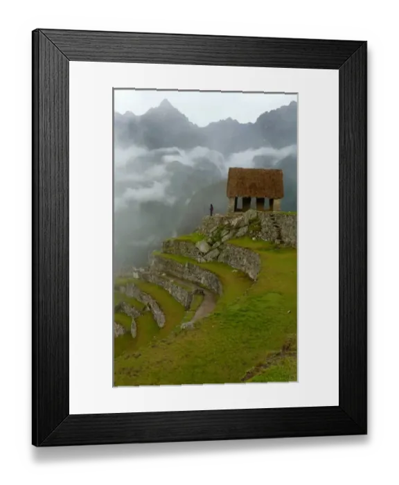 Framed Print : Latin America, Peru, Machu Picchu. The Gatehouse overlooking the citadel Framed Print : Latin America, Peru, Machu Picchu. The Gatehouse overlooking the citadel