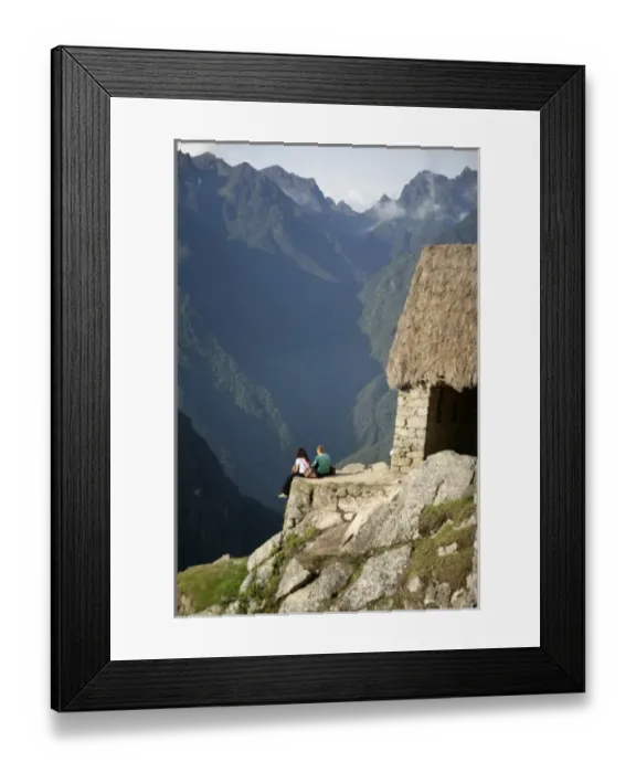 Framed Print : Latin America, Peru, Machu Picchu. The Gatehouse overlooking the citadel