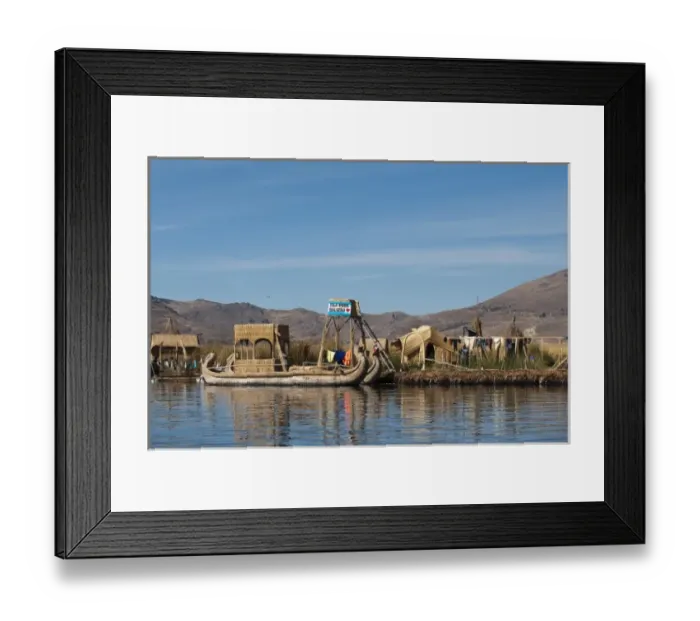 Framed Print : Peru, Lake Titicaca. Quechua or Uros Indian village on the floating Uros Islands Framed Print : Peru, Lake Titicaca. Quechua or Uros Indian village on the floating Uros Islands