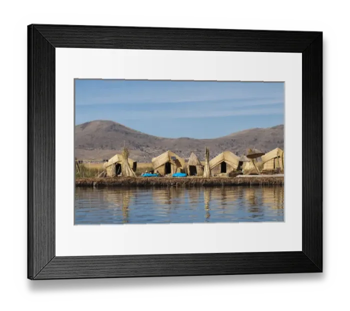 Framed Print : Peru, Lake Titicaca. Quechua or Uros Indian village on the floating Uros Islands Framed Print : Peru, Lake Titicaca. Quechua or Uros Indian village on the floating Uros Islands