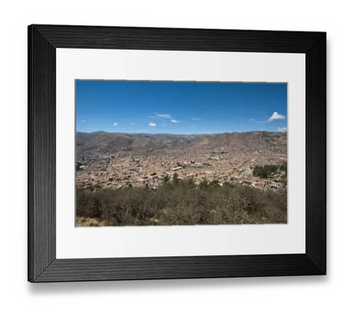 Framed Print : Peru, Cusco. Areial view of Cusco and surrounding valley
