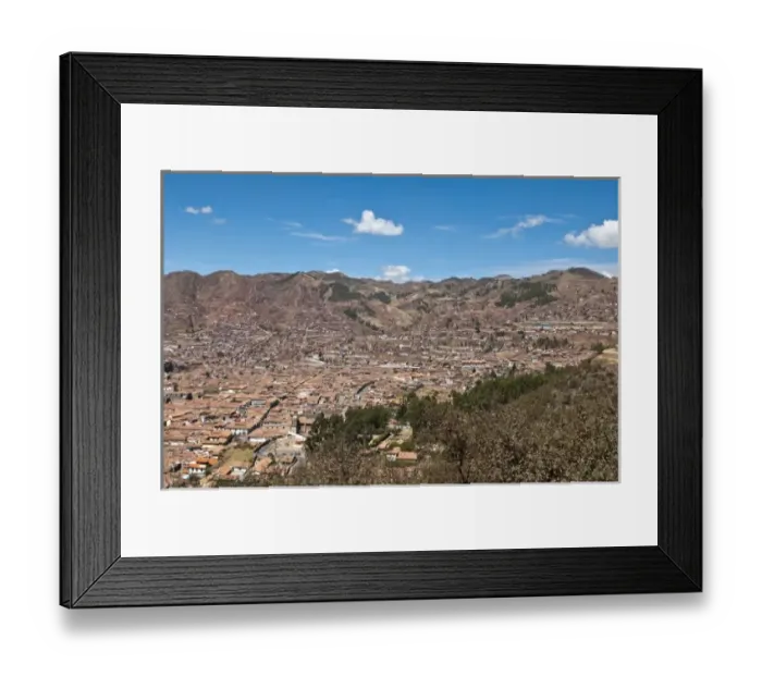 Framed Print : Peru, Cusco. Areial view of Cusco and surrounding valley