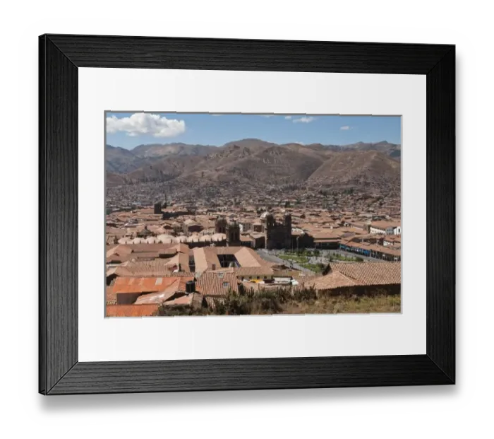 Framed Print : Peru, Cusco. Areial view of Cusco and surrounding valley Framed Print : Peru, Cusco. Areial view of Cusco and surrounding valley