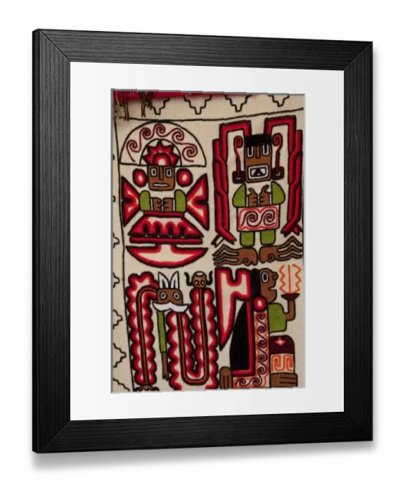 Framed Print : Peru, Urubamba. Knitted blankets at the arts and craft market