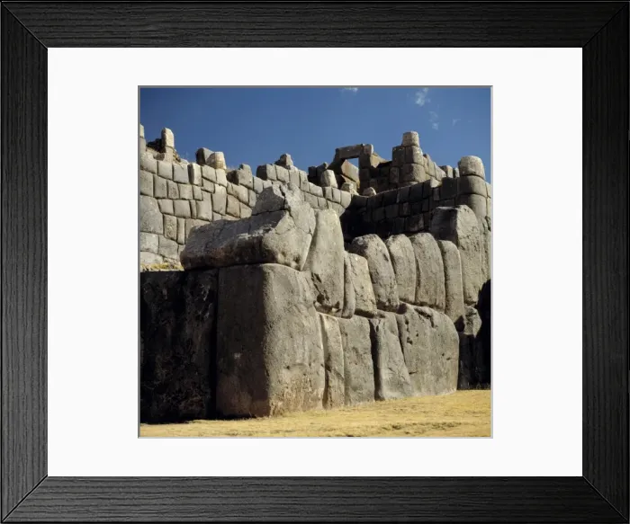 Framed Print : South America, Peru, Sacsayhuaman. Massive stones, one weighing 300 tons, create Sacsayhuaman