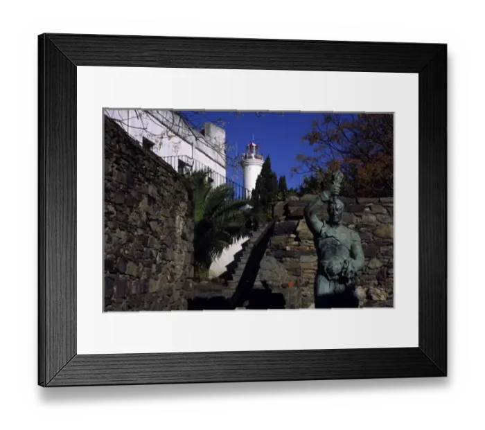 Framed Print : Colonia, Uruguay, Statue of naval hero, Brown, at Calle de las Missiones Framed Print : Colonia, Uruguay, Statue of naval hero, Brown, at Calle de las Missiones