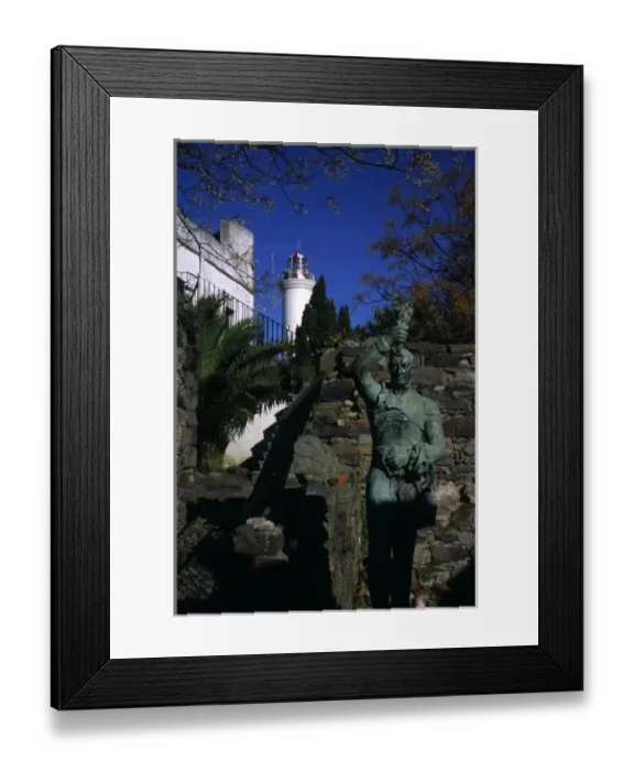 Framed Print : Colonia, Uruguay, Statue of naval hero, Brown, at Calle de las Missiones Framed Print : Colonia, Uruguay, Statue of naval hero, Brown, at Calle de las Missiones