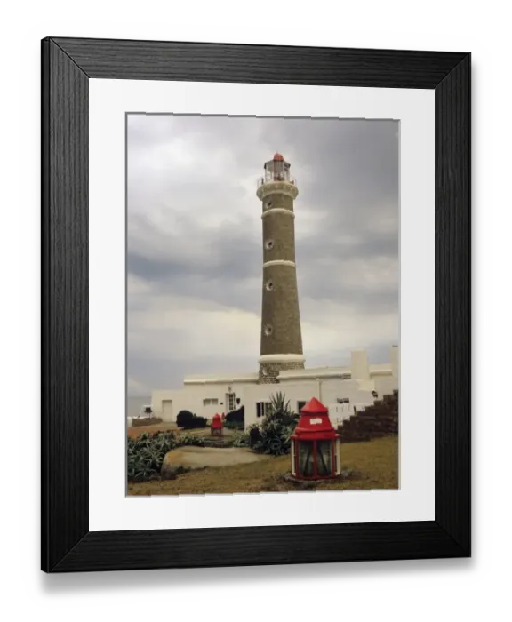 Framed Print : South America, Uruguay, Punta Jose Ignacio, lighthouse, faro stands guard as a beacon