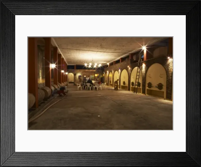 Framed Print : A tasting in the cellar with barrels and concrete fermentation tanks. Bodega Castillo Viejo Winery Framed Print : A tasting in the cellar with barrels and concrete fermentation tanks. Bodega Castillo Viejo Winery